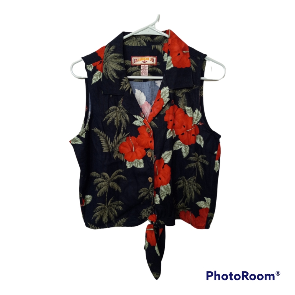 Caribbean Joe Tie Up Crop Top Final Price